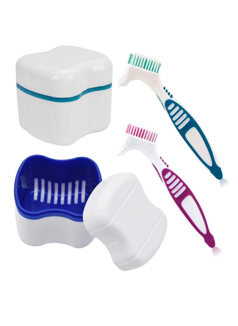 Denture Cleaner Box and Brush Set - 2 Pack Denture Bath Case with Basket + 2 Pack Denture Brush, Portable Denture Retainer Storage Box, False Teeth Brushes for Oral Care (Green and Dark blue) - pzsku/Z578019CE5C59BC43D483Z/45/_/1735366747/4a51d5b4-2364-4f78-8fec-a79ebcd7055b