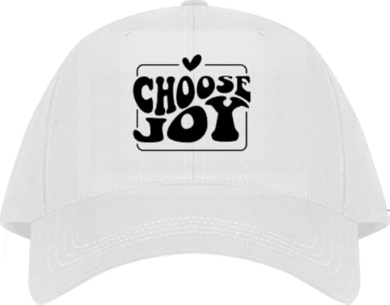 CHOOSE JOY Plain unisex baseball cap White