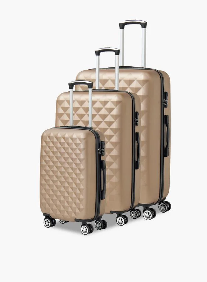 وايف Textured Hardcase Luggage Trolley With Retractable Handle - 24 Inches Check-In Bag
