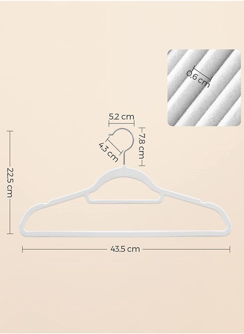 TYCOM Non-Slip Velvet Hangers - Suit Hangers (50 Pack) Ultra Thin Space Saving 360 Degree Swivel Hook Clothes Hangers Hold Up-to 10 lbs for Coats Jackets Pants Dress Cloth With Bar 50pcs Beige  - Image 2