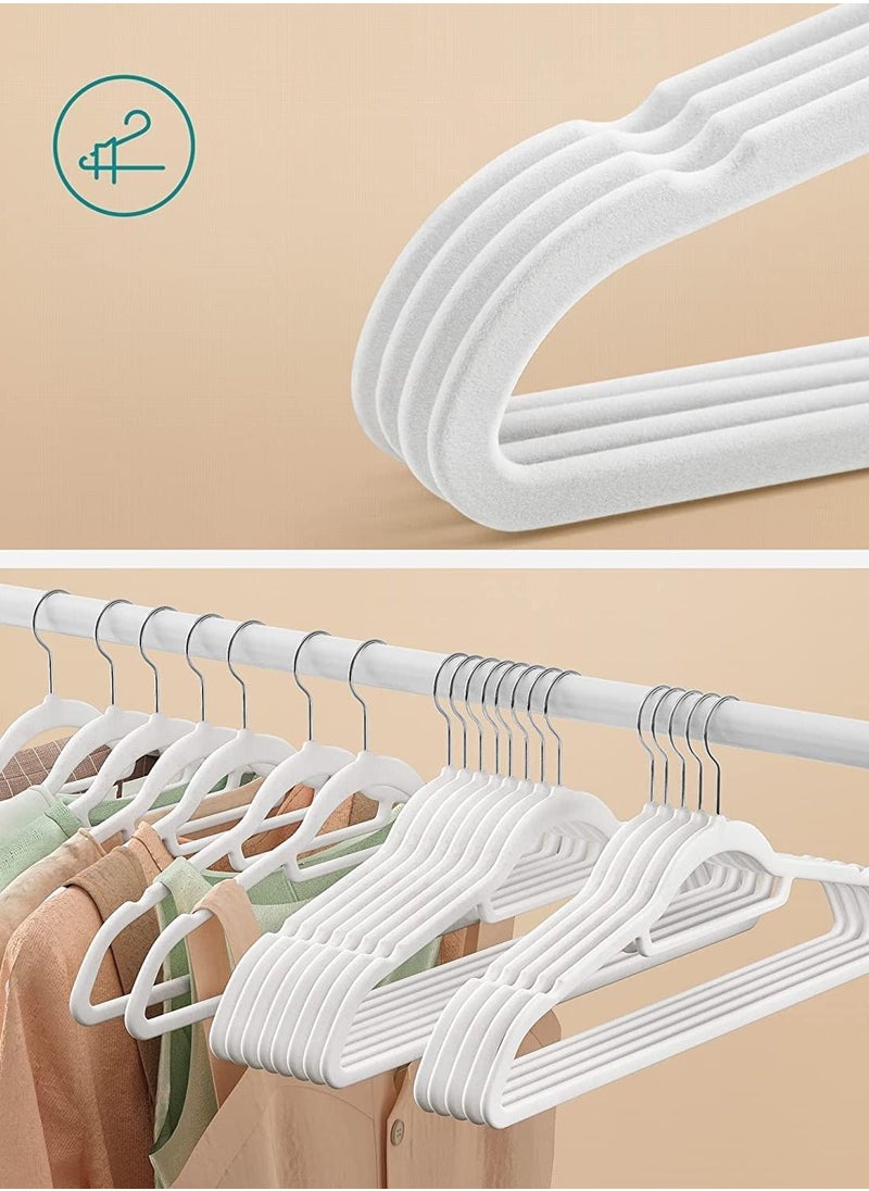TYCOM Non-Slip Velvet Hangers - Suit Hangers (50 Pack) Ultra Thin Space Saving 360 Degree Swivel Hook Clothes Hangers Hold Up-to 10 lbs for Coats Jackets Pants Dress Cloth With Bar 50pcs Beige  - Image 3