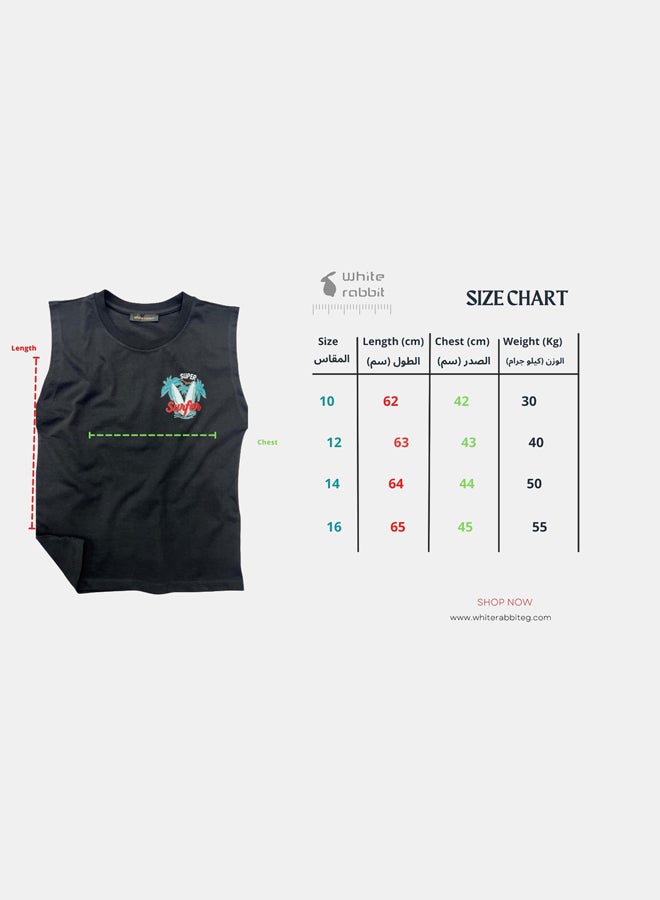 WHITE RABBIT Printed Cut T-Shirt Kids – Black - Image 4