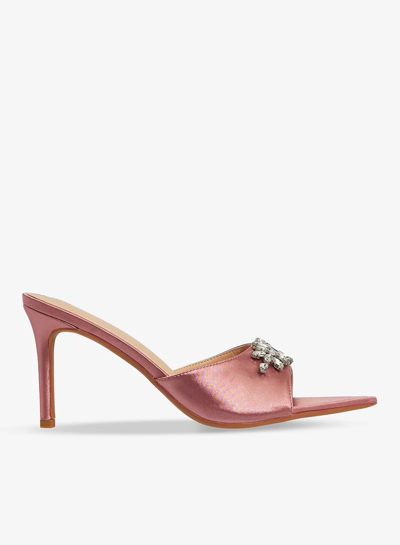 Silver Detail Embellished High Heel Pumps
