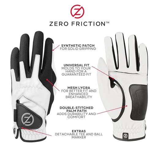 Zero Friction Men's Golf Gloves, Left Hand, One Size, Red - Image 3