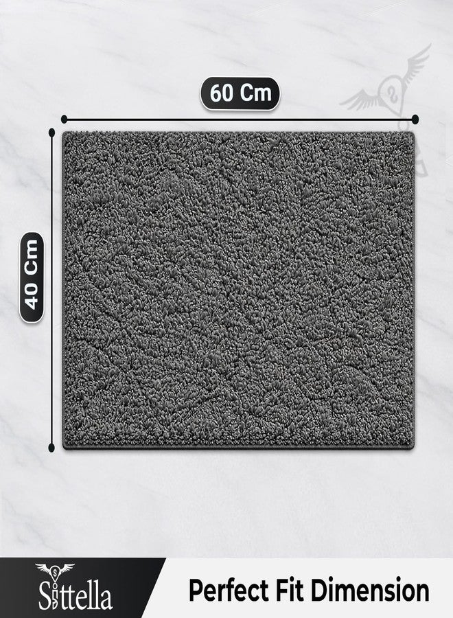 SITTELLA® Pack of 2 Premium 2000 GSM Microfiber Bathroom Mats (60x40 cm) | Ultra Soft Plush Bath Rug | Anti-Skid Backing | Super Water Absorbent & Quick Dry | Washable Bath Mat for Shower|Grey - Image 2