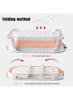 hibobi Baby Folding Collapsible Portable Bathtub Infant Shower Basin with Temperature Sensor for Newborn from 6 Months to 9 Years Old (Pink)  - Image 5