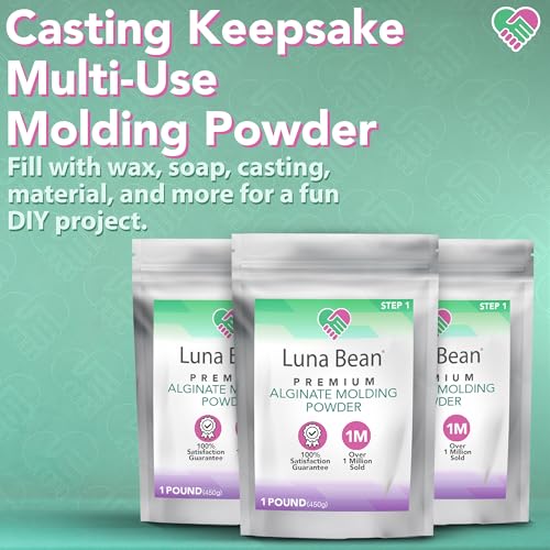 Casting Keepsakes Luna Bean Alginate Molding Powder Refill for Hand Casting Kit - Non-Toxic, Fast Setting - 3 lb (1,350g) - Anniversaries, Birthdays, Family Activities, Couples - Image 2