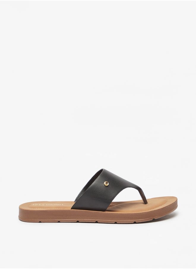 Le Confort - Women Solid Slip On Thong Sandals - Image 1