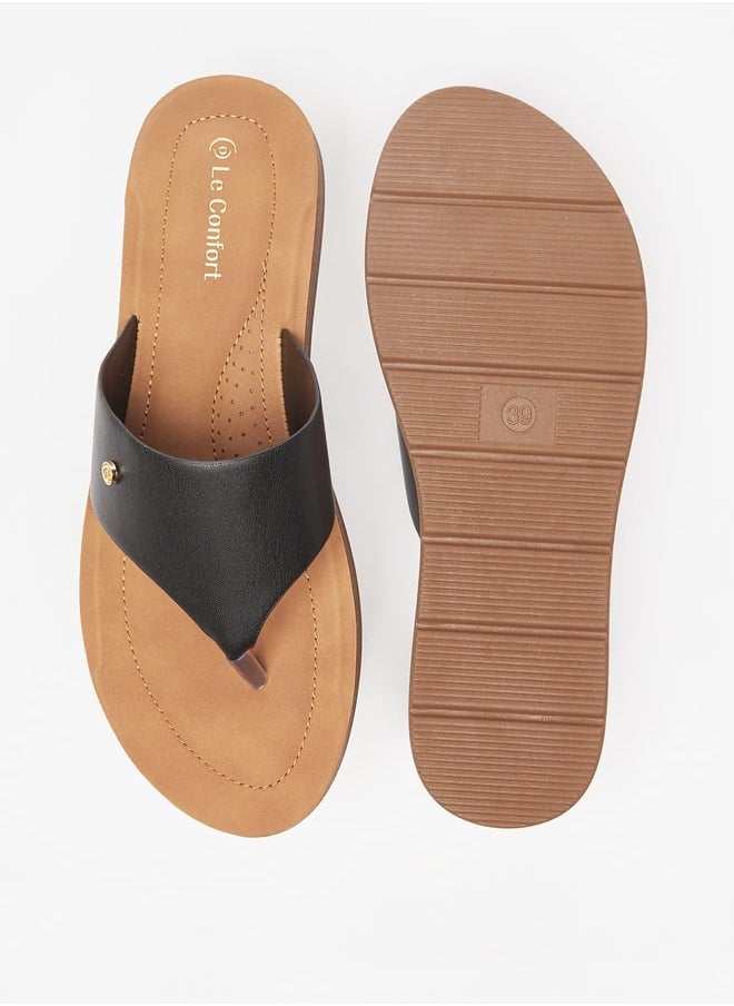 Le Confort - Women Solid Slip On Thong Sandals - Image 1