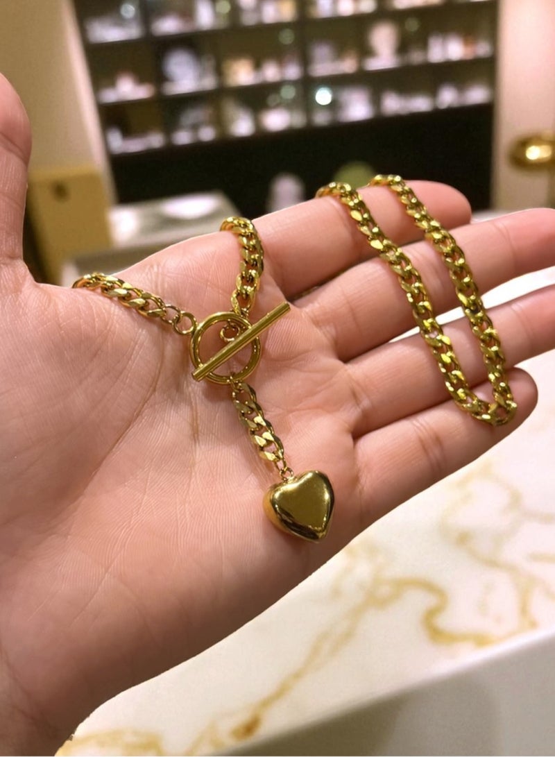 Casual collection Elegant Stainless Steel Gold Plated Necklace For Women - Image 2