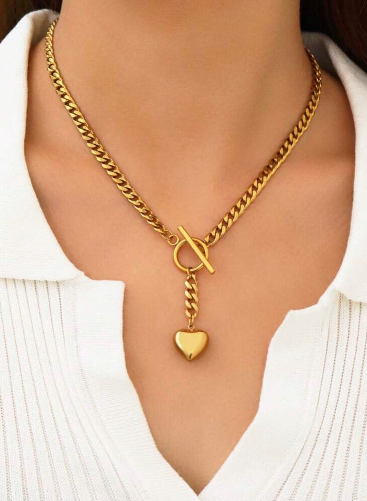 Casual collection Elegant Stainless Steel Gold Plated Necklace For Women - Image 1