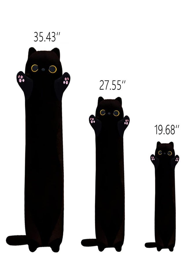 Rexinc Long Black Cat Plush Body Pillow, 19.68'' Kawaii Kitten Sleeping Pillow, Soft Stuffed Animal Sofa Toy Gift for Kids Girlfriend - Image 2