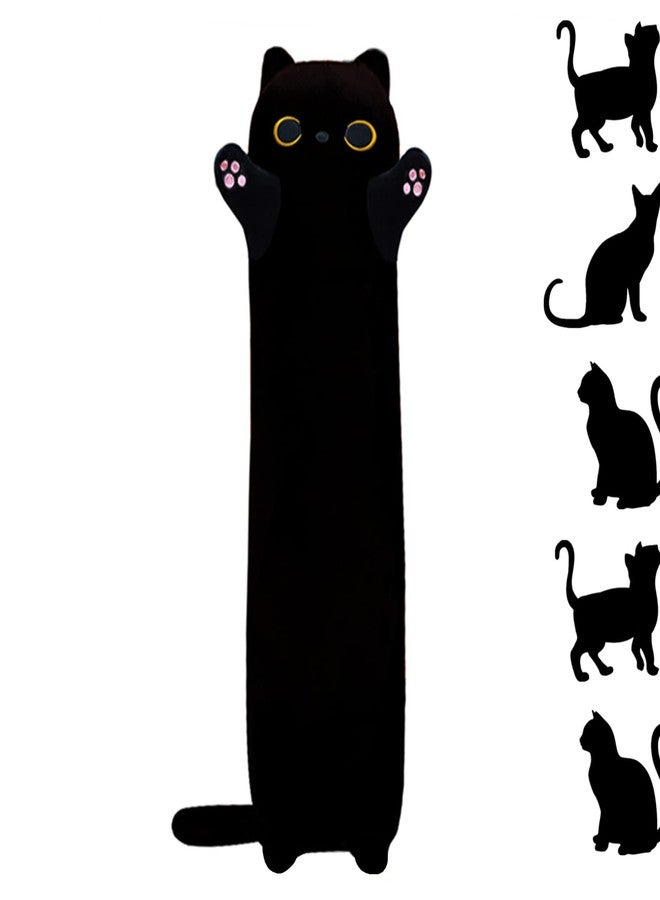Rexinc Long Black Cat Plush Body Pillow, 19.68'' Kawaii Kitten Sleeping Pillow, Soft Stuffed Animal Sofa Toy Gift for Kids Girlfriend - Image 1