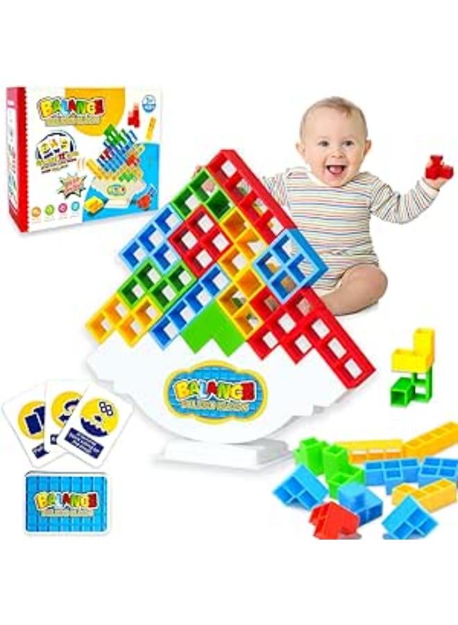 لعبة برج تيترا من ييفونجوي، لعبة برج تتريس المتوازنة، لعبة تكديس إبداعية، لعبة موازنة مكعبات التكديس المضحكة، لعبة توازن مكعبات البناء للأطفال من سن 3 سنوات فما فوق