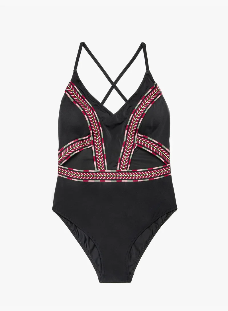 كوتون Patterned Swimsuit