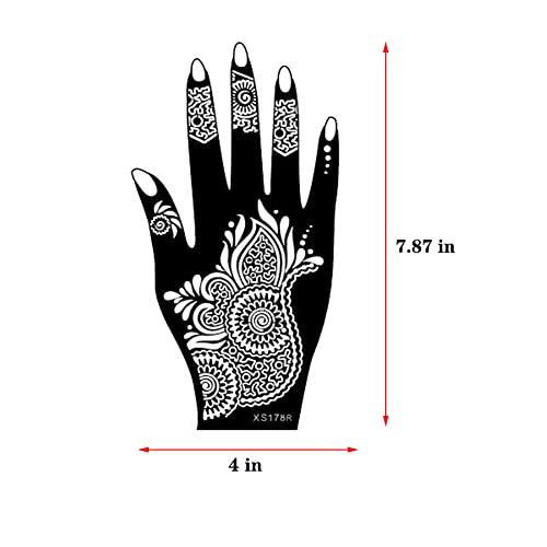 XMASIR 20 Sheets Henna Tattoo Kit Stencil for Hand Temporary Airbrush Tattoos Stencils Arabian Tattoo Stickers Henna Templates for Body Paint Art 20Pcs1 - Image 5
