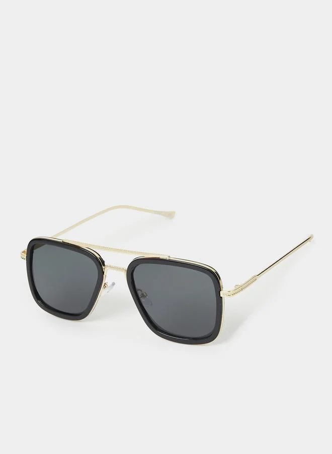Styli Double Bridge Aviator Sunglasses