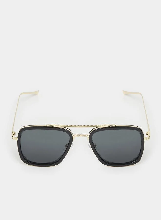 Styli Double Bridge Aviator Sunglasses