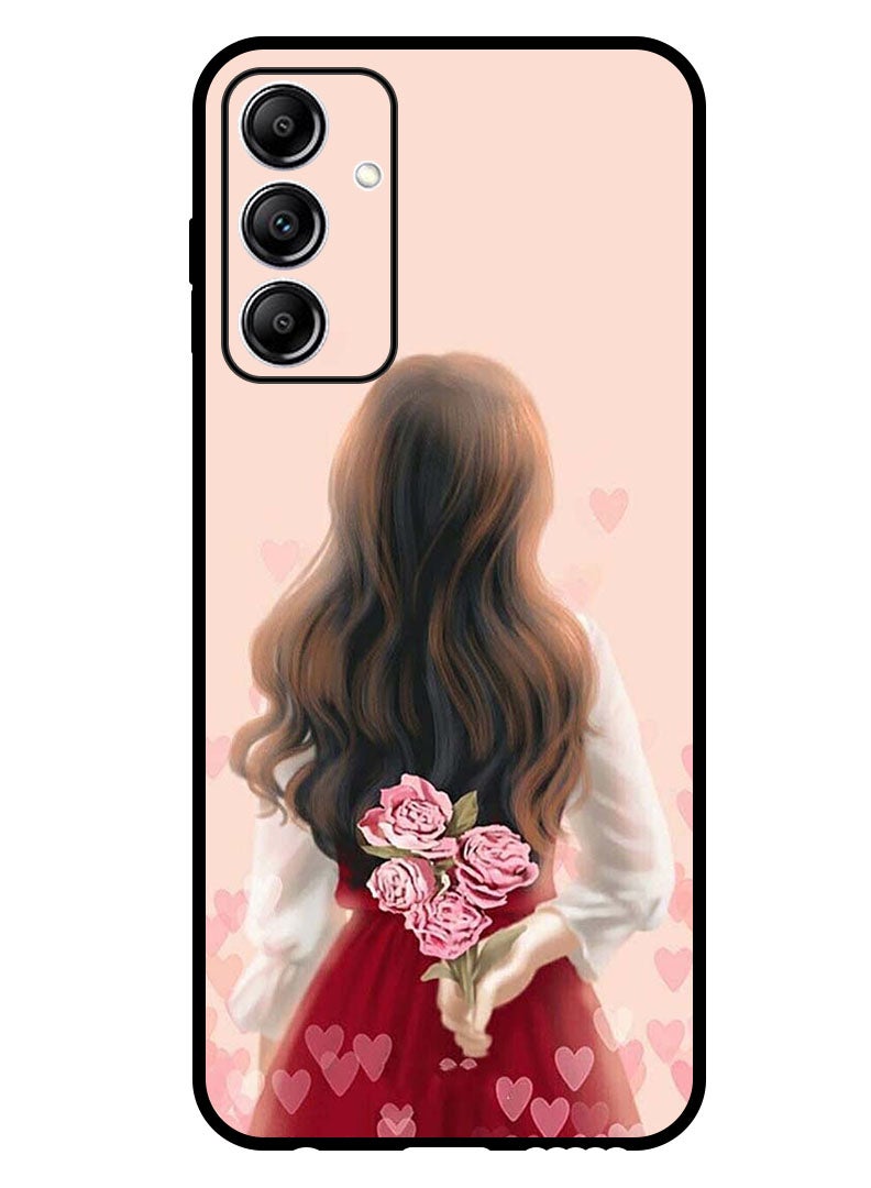 Theodor Protective Case Anti Scratch Shock Proof Bumper Cover For Samsung Galaxy A55 Girl Hiding Flowers - Image 1