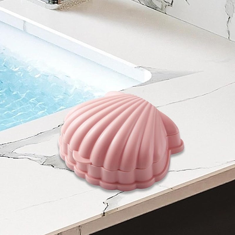 Pink Shell Shaped Soap Dish Self Draining Soap Box Holder for Sink - Image 4