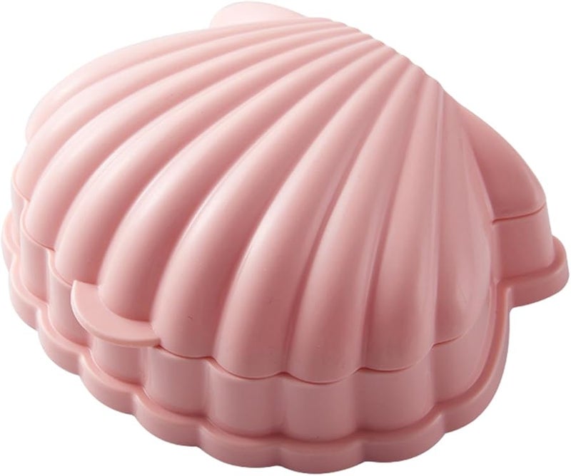 Pink Shell Shaped Soap Dish Self Draining Soap Box Holder for Sink - Image 2