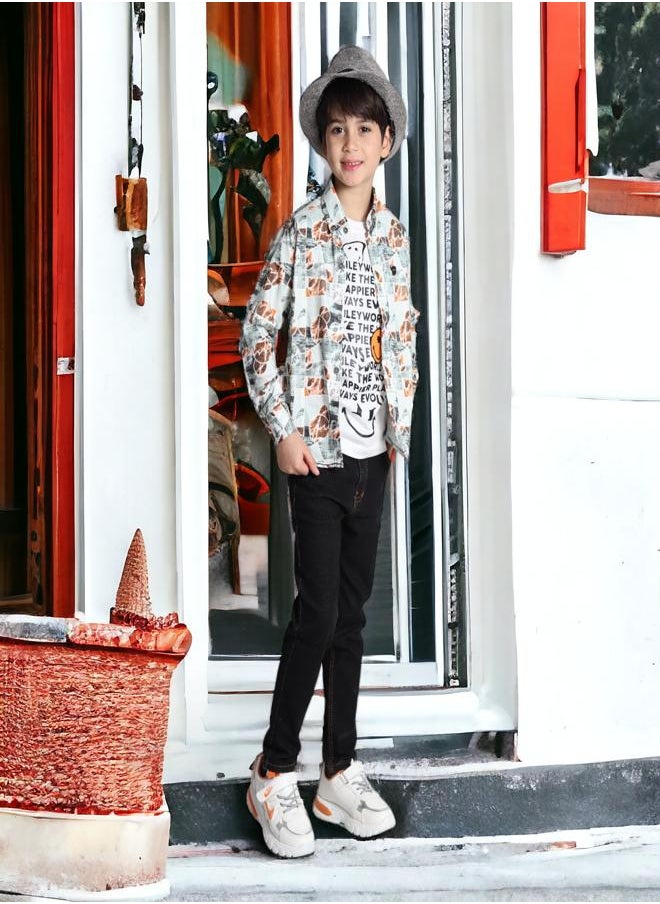 CHOiCE - Summer 2024 Fashion: Boys' Ensemble (Shirt & Tee) for 6-Year-Olds - Smooth Textures and Lively Hues for a Chic, Cozy Appearance, The best supplier for the product 🌈 CHOICE - Image 1