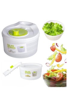 Generic Large Salad Spinner Fruit and Vegetable Washer,Vegetable Quick Dryer Lettuce Shaker Dry off and Drain Vegetable Wash,Salad Making Bowl with Plastic Colander 5L  - Image 1