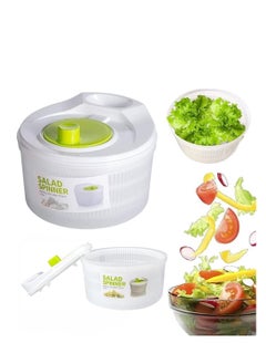 Generic Large Salad Spinner Fruit and Vegetable Washer,Vegetable Quick Dryer Lettuce Shaker Dry off and Drain Vegetable Wash,Salad Making Bowl with Plastic Colander 5L  - Image 4