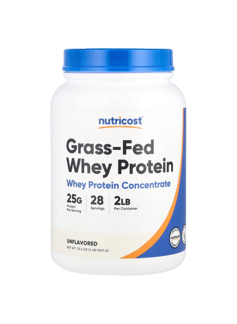 Grass-Fed Whey Protein, Unflavored , 2 lb (907 g)