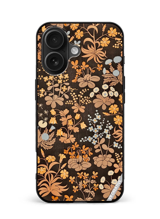 VR CREATIVE Protective Case Cover For Apple iPhone 16 Brownie Flower Design Multicolour