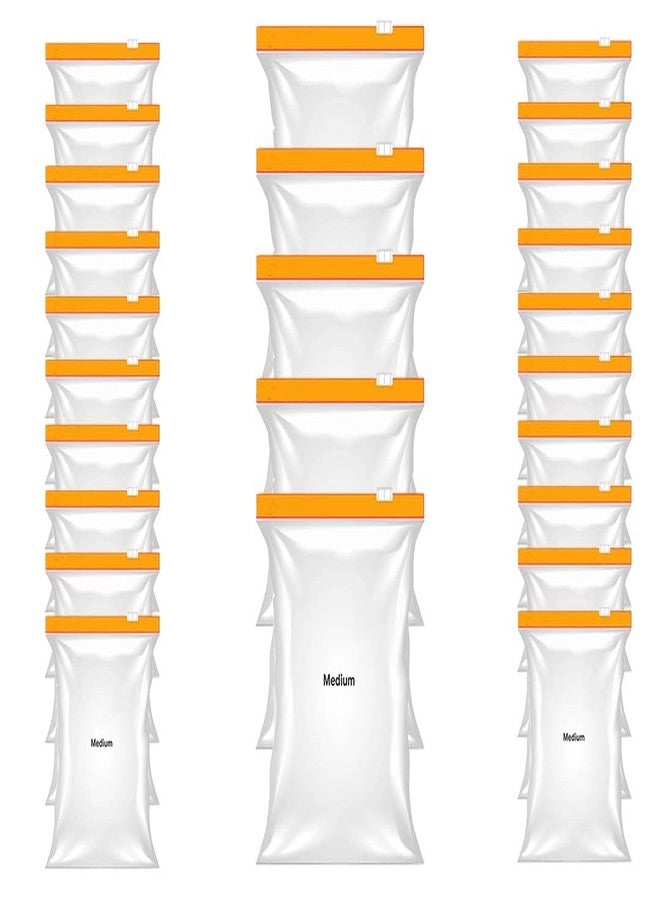 DRUDRAYA Zip lock Pouches, Zip lock Bag For Storage, Freezer RE-USABLE Zipper Bags, Ziplock Bags For Fridge Storage, Medium 9"X 10"(22.86cm X25.4cm)(Orange 25 Piece) - Image 2