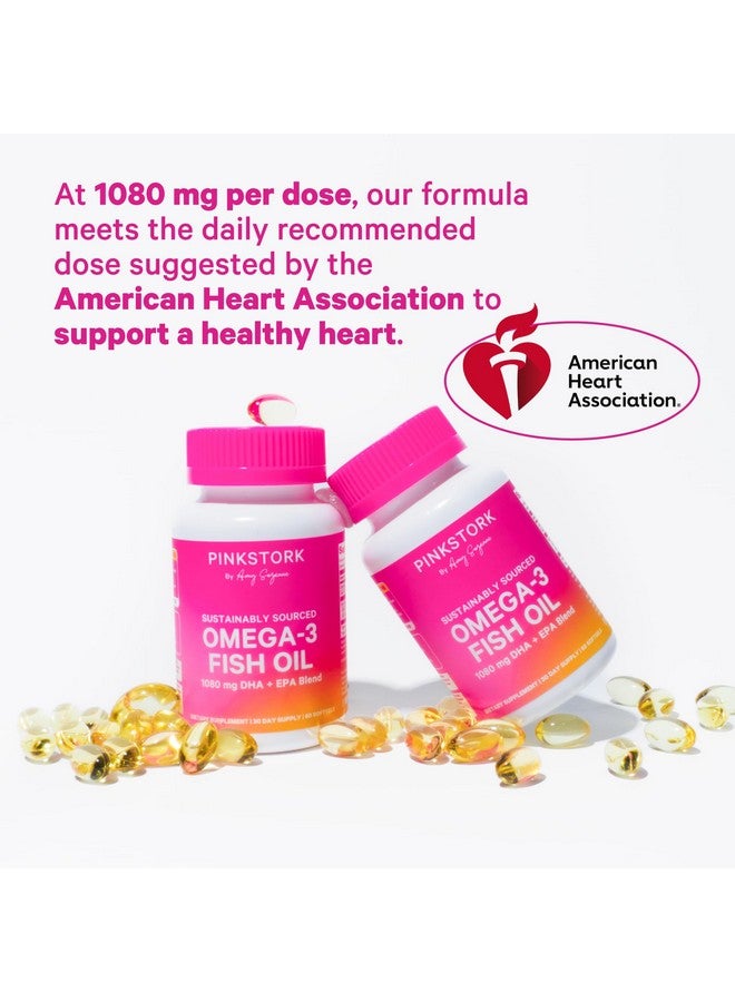 Pink Stork Omega 3 Fish Oil Supplements for Women with DHA and EPA - High Potency Burpless Omega-3 Supplement for Cognitive Health - 60 Softgels - Image 5