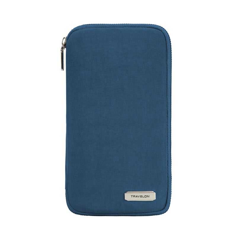 Travelon Travelon RFID Blocking Family Passport Zip Wallet, Ocean, 4.75" x 8.25" x 0.75"  - Image 1