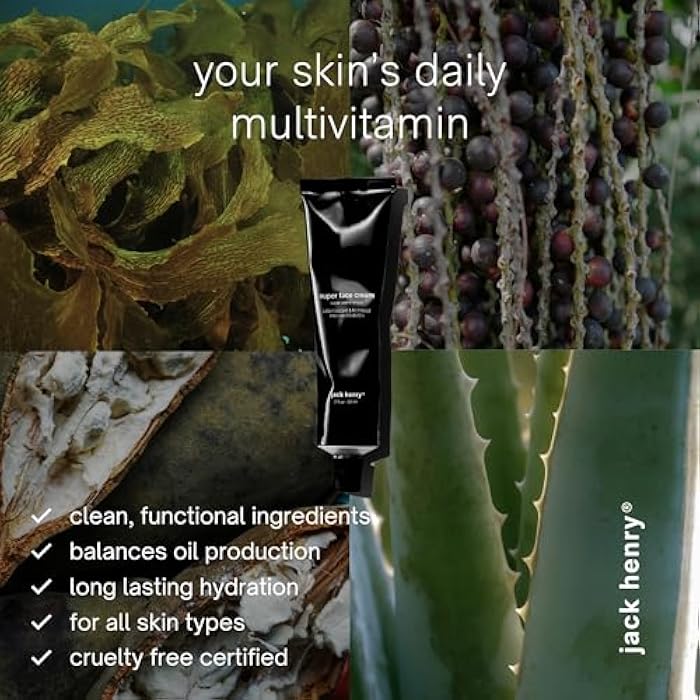 Jack Henry Super Face Cream - Lightly Scented Lightweight Hydrating Facial Moisturizer for Men & Women - Suitable for All Skin Types - Organic & Plant-Based (2 oz) - Image 3