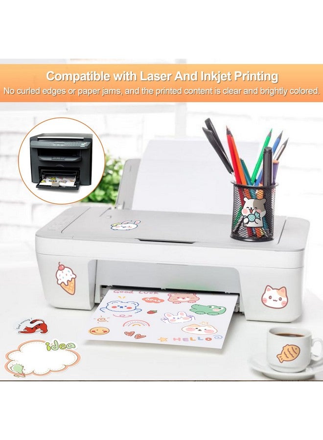 Joyberg Printable Sticker Paper For Inkjet Printer, 40 Sheets 8.5"X11” Matte Sticker Printer Paper Full Sheet Labels, Sticker Paper For Printer Sticker Labels, For Laser/Inkjet Printers, Letter Size - Image 3