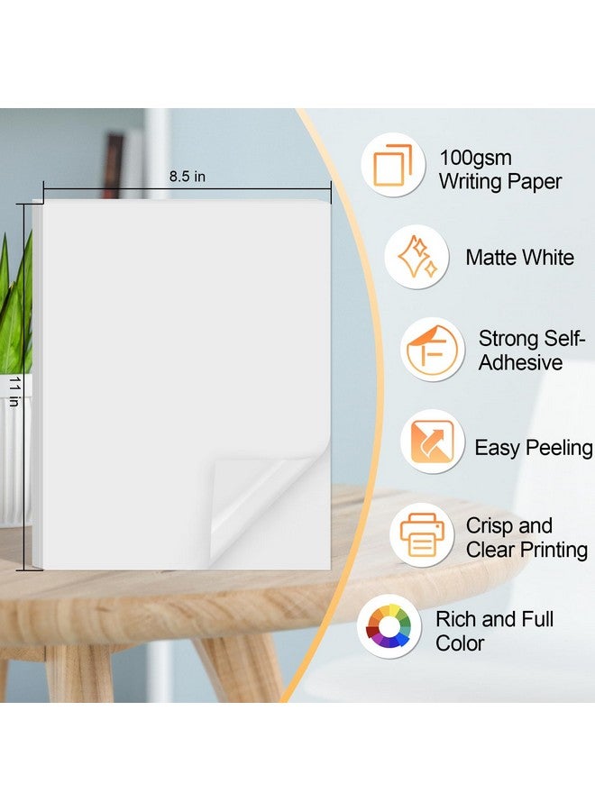 Joyberg Printable Sticker Paper For Inkjet Printer, 40 Sheets 8.5"X11” Matte Sticker Printer Paper Full Sheet Labels, Sticker Paper For Printer Sticker Labels, For Laser/Inkjet Printers, Letter Size - Image 1