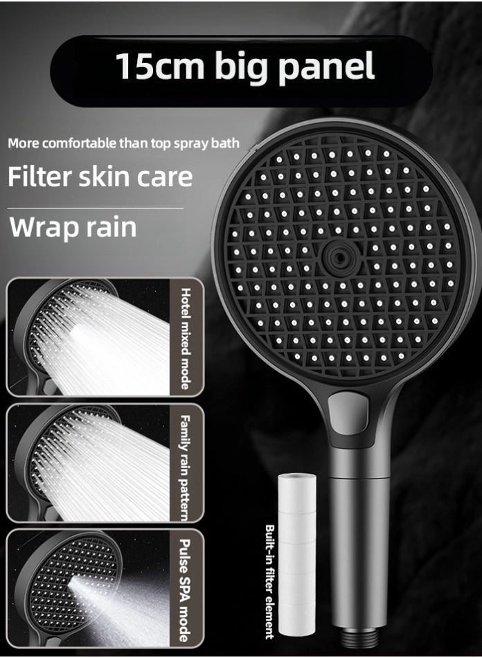 MODI High-Pressure 3 Mode Shower Head with Adjustable Spray, Water Saving, Easy Installation, 15 cm Handheld Shower for Bathroom - SILVER - Image 1
