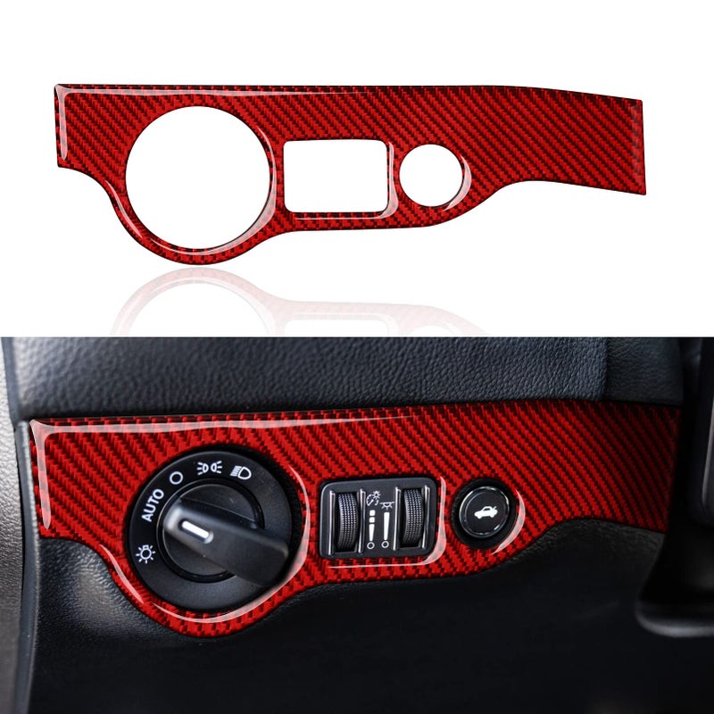 BRMYL Car Headlight Switch Control Cover Decals for 20152023 Dodge Challenger Accessories Carbon Fiber Stickers - Image 3