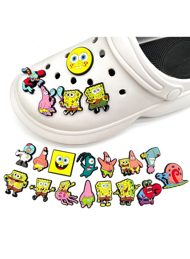 Spongebob 20-Piece Crocs Shoe Decoration Charms,Cartoon Cute Charms Shoes Charm For Crocs Hole Hole Shoe,For Kids Boys Girls Man Woman Party Favor - Image 1