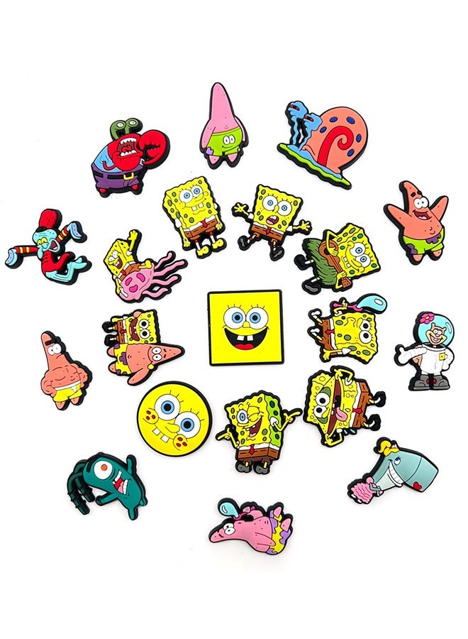 Spongebob 20-Piece Crocs Shoe Decoration Charms,Cartoon Cute Charms Shoes Charm For Crocs Hole Hole Shoe,For Kids Boys Girls Man Woman Party Favor - Image 3