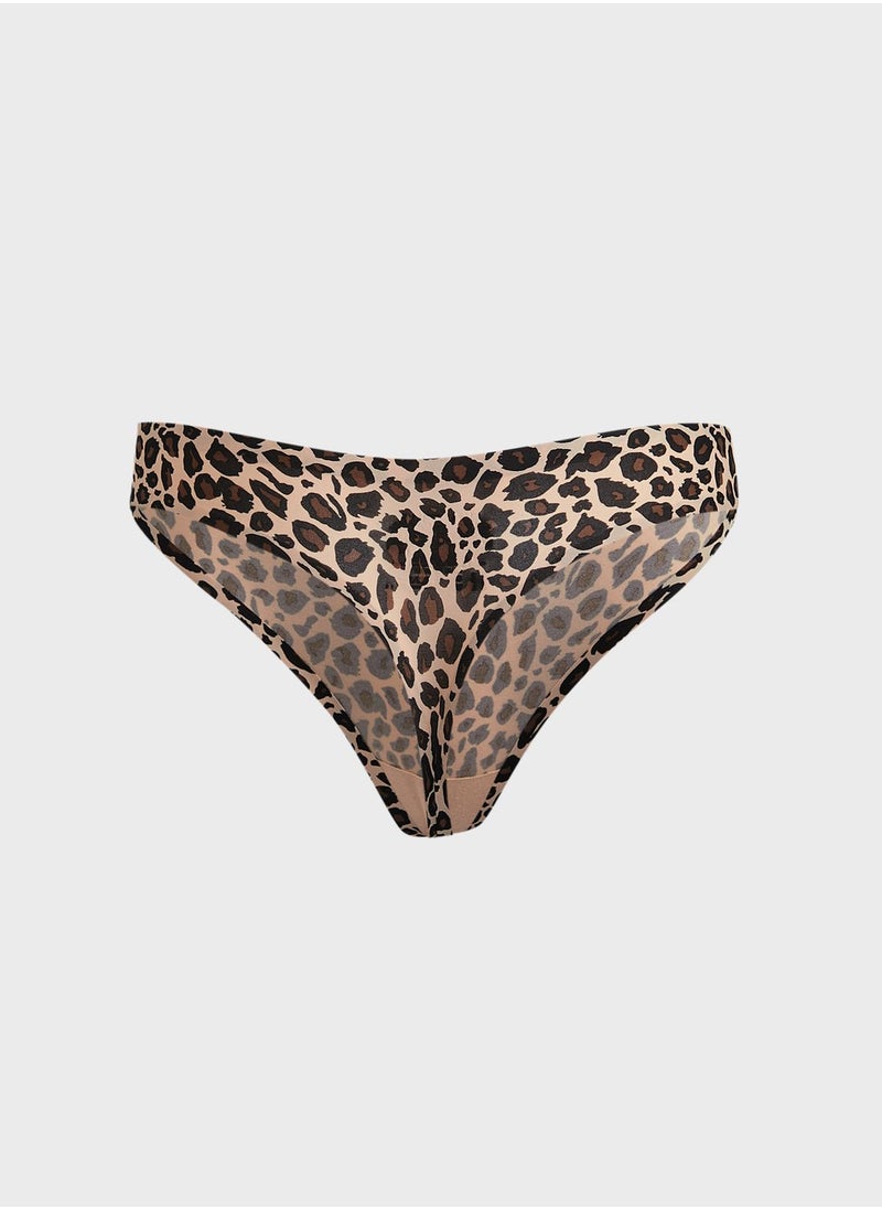 Chantelle - Printed High Leg Thong - Image 1