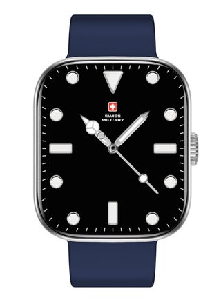 Swiss Military ALPS4 Smartwatch 1.75" AMOLED, Bluetooth Calling, Multi Language, Fitness Tracking, Wireless Charging, 7 Days Battery, IP67, iOS/Android Compatible, Silver Frame & Blue Silicon Strap - pzsku/Z578170F72A14A7DB7DCEZ/45/_/1739337531/ea1108fe-c1c0-4626-ae30-aef2e1907f44