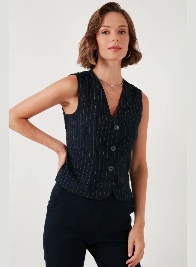 Lela Lela Fitted-Body Fitted Lined Classic Woven Vest Women's VEST 611YL030W4