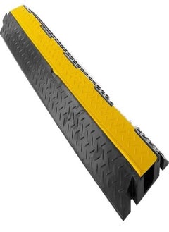 Scrolls Cable Bridge 100x22x3cm Overflow Protection Cable TPU & TPR Hose Bridge Single Channels 11000kg per Axle Load Capacity Ramp Cable Channels Ideal for Parking Lots Warehouses Schools Construction- 1 Channel  - Image 1