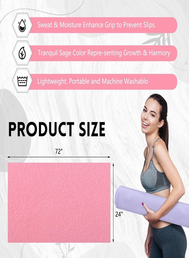 Breling 4 Pack 72" x 24" Hot Yoga Towel Non Slip Microfiber Mat Towel Sweat Absorbent Soft Pilates Mat Essentials for Hot Yoga Pilates Exercise(Purple, Pink, Blue, White) - Image 2