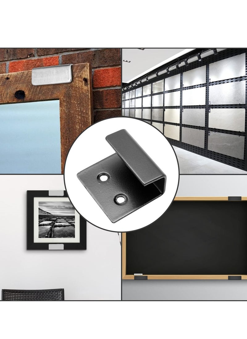 SYOSI - Stainless Steel Wall Mount Brackets Hooks, Set of 10, Heavy Duty Tile Hangers for Mirrors, Picture Frames, and Ceramic Wall Displays, Medium Size, Black - Image 1