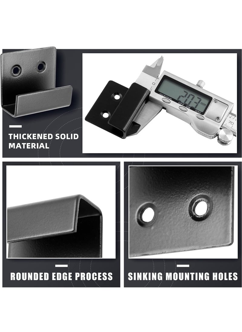 SYOSI - Stainless Steel Wall Mount Brackets Hooks, Set of 10, Heavy Duty Tile Hangers for Mirrors, Picture Frames, and Ceramic Wall Displays, Medium Size, Black - Image 1