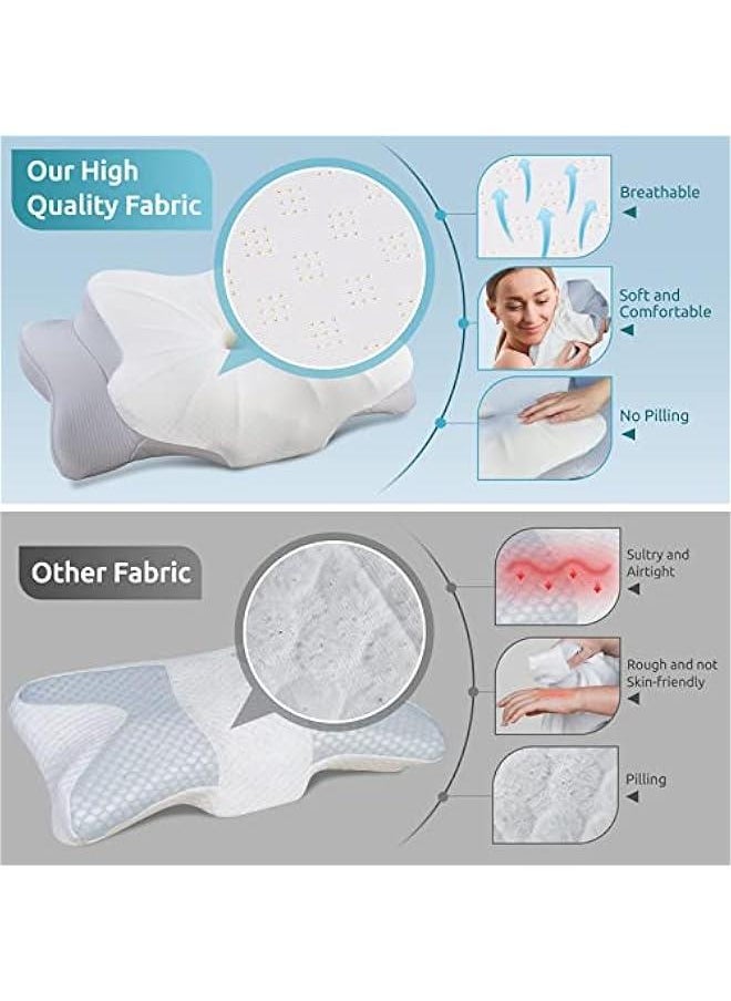 Arabest Contour Memory Foam Neck and Shoulder Support Pillow with Pillowcase for Side, Back, and Stomach Sleepers  - Image 2