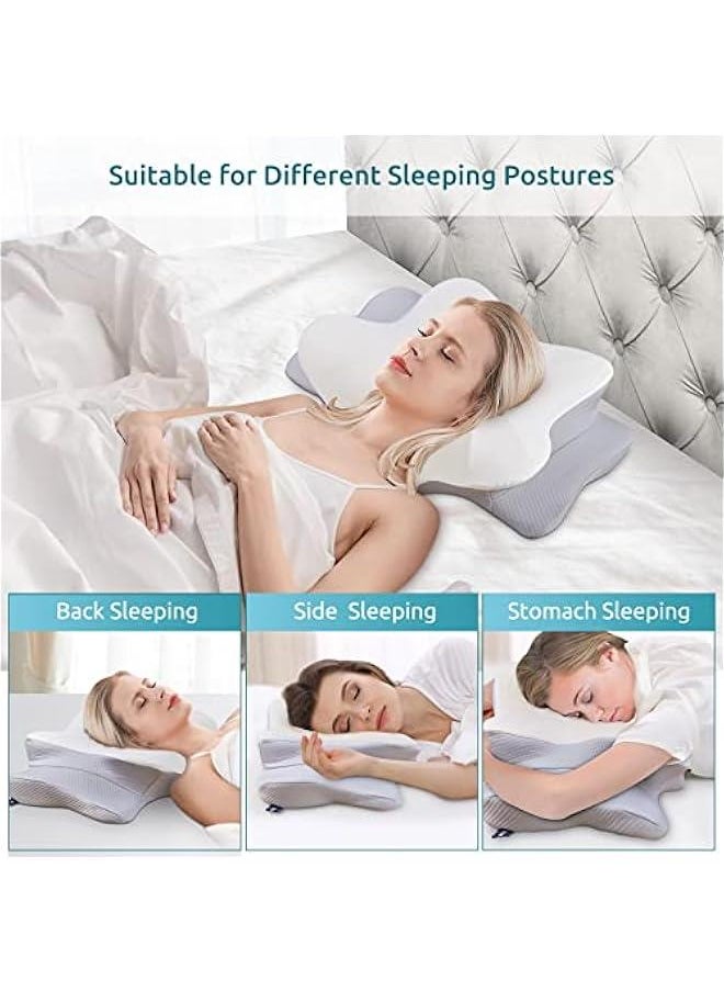 Arabest Contour Memory Foam Neck and Shoulder Support Pillow with Pillowcase for Side, Back, and Stomach Sleepers  - Image 3