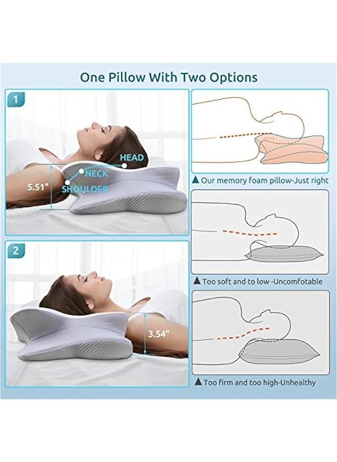 Arabest Contour Memory Foam Neck and Shoulder Support Pillow with Pillowcase for Side, Back, and Stomach Sleepers  - Image 4